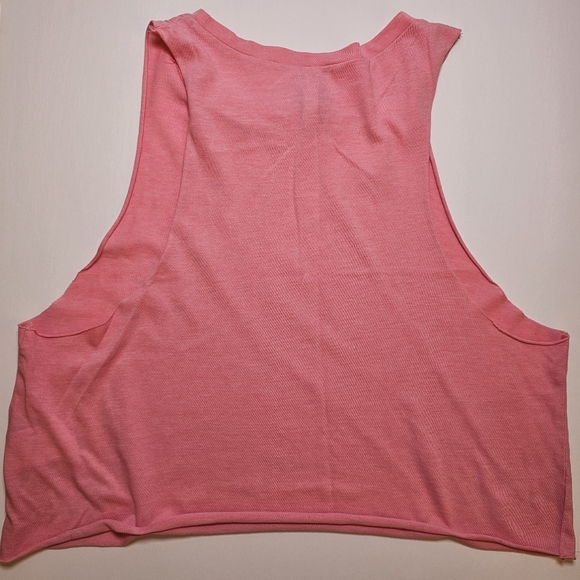 H&M Divided pink cotton blend knit raw edge crop top size S US - Picture 4 of 5